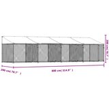  Kavez za pse s krovom i vratima sivi 8x2x2 m pocinčani čelik | shoptok.hr