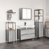vidaXL Kopalniški Komplet Opreme Komplet 3 Sivi sonoma | Shoptok.si