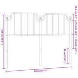  Metalno uzglavlje crno 140 cm | shoptok.hr