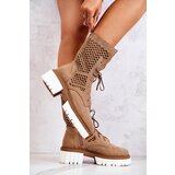 Boto Leather High Boots Workers Nicole Light Brown 2706 | shoptok.hr