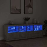 vidaXL Komoda s LED svjetlima siva boja betona 202x37x67 cm | shoptok.hr