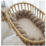 Puffi Enojna obroba za otroško posteljo Temno BEŽ 200 cm | Shoptok.si