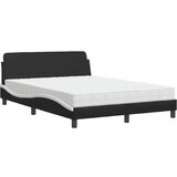  The Living Store Postelja z vzmetnico črna in bela 140x200 cm umetno usnje - Postelja, (21496684) | Shoptok.si