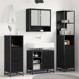 vidaXL set namještaja za kupaonicu 3 pcs crni hrast konstruirano drvo Cijene