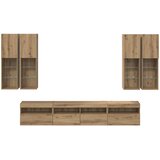  Set Zidnog TV Ormara s LED Osvjetljenjem 7 pcs hrast artisan | shoptok.hr