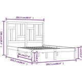  Posteljni okvir bel iz trdne borovine 200x200 cm, (20646838) | Shoptok.si