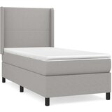  Box spring postelja z vzmetnico svetlo siva 80x200 cm blago, (20846634) | Shoptok.si
