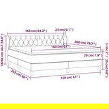 Box spring postelja z vzmetnico svetlo siva 160x200 cm žamet, (20791180) | Shoptok.si