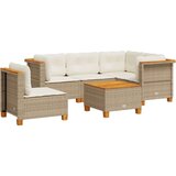 vidaXL 6-dijelni set vrtnih sofa s jastucima bež od poliratana | shoptok.hr
