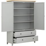 MID.YOU GARDEROBNA OMARA furnirano, masivno siva, naravne barve | Shoptok.si