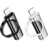 hoco. Lightning (moški) na Type-C (ženski) adapter z zaslonom 2.4A 27W UA32B srebrn | Shoptok.si