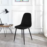 ModernHome Set od 4 baršunaste stolice za blagovaonicu i dnevni boravak - crne | shoptok.hr