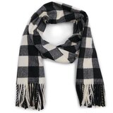 Orsay Cream-Black Women's Plaid Scarf - Women Cene