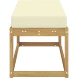  Vanjska stolica klupa s jastukom Bijela 115 x 43 x 45 cm - Bijela i krem 115 cm Otvoreno područje nogu | shoptok.hr