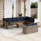  13-dijelni set vrtnih sofa od poliratana s jastucima sivi | shoptok.hr