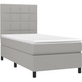  Okvir kreveta s oprugama i madrac svjetlosivi 90x200cm tkanina | shoptok.hr
