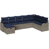 vidaXL Kavčna garnitura z blazino Siva in mornarsko modra poli ratan, (5000081297) | Shoptok.si