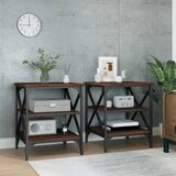 The Living Store Stranska mizica 2 kosa rjav hrast 40x42x50 cm inženirski les - Stranska Mizica, (21835247) | Shoptok.si