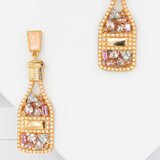 Fenzy Elegantne Viseće Naušnice Sa Ukrasnim Dijamantima, Zlatne | shoptok.hr