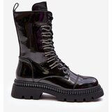S. BARSKI Women's Polished Lace-up Boots Black SBarski | Shoptok.si