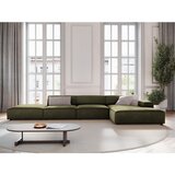 Micadoni Kaki zelena baršunasti kutna garnitura (s desnim kutom/s ležaljkom) Jodie – | shoptok.hr