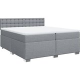  Krevet s oprugama i madracem svjetlosivi 200 x 200cm od tkanine | shoptok.hr