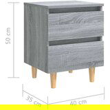  Noćni ormarić s masivnim nogama boja hrasta sonome 40x35x50 cm | shoptok.hr