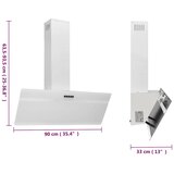  Zidna napa 90 cm od čelika i kaljenog stakla bijela | shoptok.hr