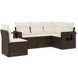 Maison Chic Seti vrtnega pohištva - Vrtna garnitura - Vrtni pohištvo set 5-delna z blazinami rjav poli ratan, (21816504) | Shoptok.si