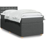 vidaXL Box spring postelja z vzmetnico temno siva 80x200 cm blago | Shoptok.si