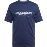 Jack & Jones Majica 'JJALVIS' mornarsko plava / ljubičasta / bijela