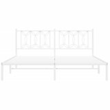  Metalni okvir za krevet s uzglavljem bijeli 183x213 cm | shoptok.hr