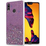 Cadorabo Case, združljiv s Huawei v vijolični barvi z bleščicami - zaščitni pokrov iz fleksibilnega silikona TPU s penečimi bleščicami, (20574508) | Shoptok.si