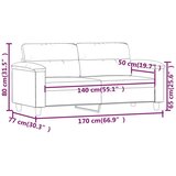  Dvosjed od tkanine krem 140 cm od umjetne kože | shoptok.hr