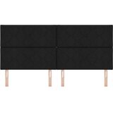  LED glava kreveta Crna 200 cm tkanina | Eponuda.com