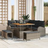 vidaXL 8-dijelni set vrtnih sofa s jastučićima sivi poli ratan akacija | shoptok.hr