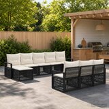  Sjedeća garnitura za vrt 10 kom. Crna poliratan 61 x 62 x 70 cm | Shoptok.si
