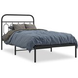 vidaXL Kovinski posteljni okvir z vzglavjem črn 100x190 cm | Shoptok.si
