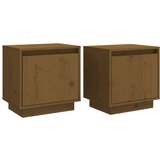 The Living Store Nočna omarica 2 kosa medeno rjava 40x30x40 cm trdna borovina - Nočna Omarica, (21420712) | Shoptok.si