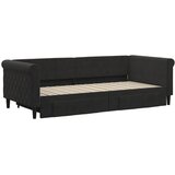  Dnevni krevet na razvlačenje s ladicama crni 90 x 200 cm baršun | shoptok.hr