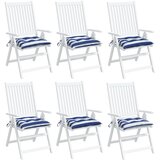  Jastuci za stolice 6 kom plavo-bijele pruge 50x50x7 cm tkanina | Eponuda.com