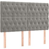  Posteljni okvir z vzglavjem svetlo siv 140x190 cm žamet, (20788532) | Shoptok.si