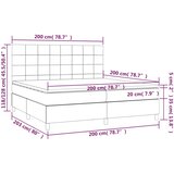  s oprugama i madracem plavi 200 x 200 cm od tkanine | shoptok.hr