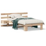 vidaXL krevetna konstrukcija smeđa 90 x 190 cm čvrsta borova drva | shoptok.hr