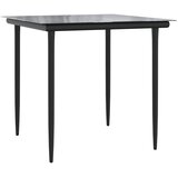  5-dijelni vrtni blagovaonski set s jastucima od poliratana crni Crna 80 x 80 x 74 cm | shoptok.hr