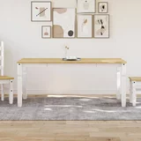  Blagovaonski stol Corona bijeli 180x90x75 cm masivna borovina