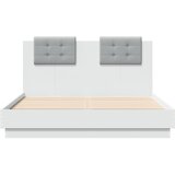  Okvir kreveta s uzglavljem bijeli 135x190 cm konstruirano drvo | shoptok.hr