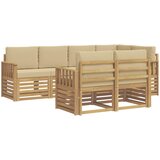  Set vanjskih sofa 7 pcs Bijela i bež 247 x 128,5 x 73 cm | Eponuda.com