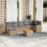 vidaXL 8-dijelni set vrtnih sofa s jastucima bež od poliratana | shoptok.hr