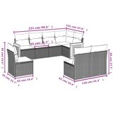  8-dijelni set vrtnih sofa od poliratana s jastucima bež | shoptok.hr